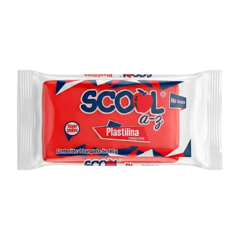 Barra de plastilina scool para maqueta de 180g en color rojo / 21420
