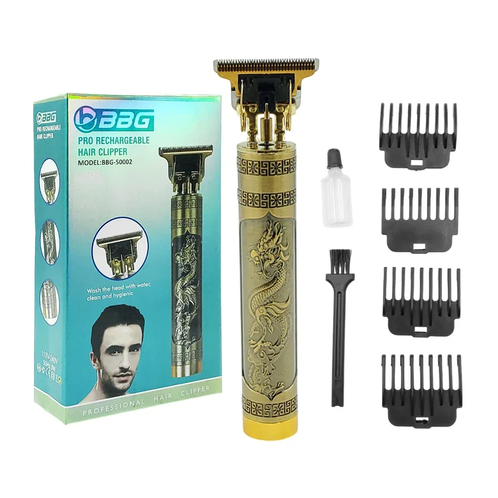 Máquina rasuradora recargable para cortar cabello con 4 cabezas intercambiables