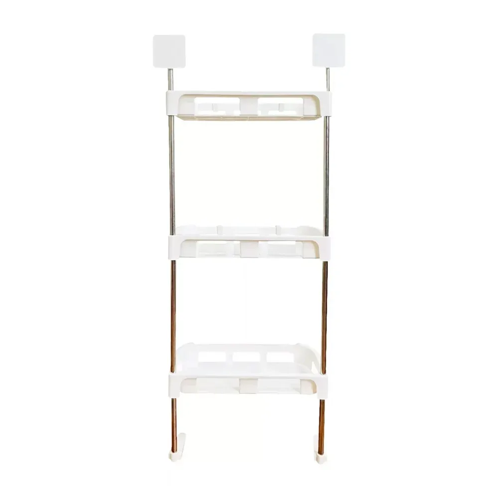 Estante organizador metálico multifuncional de 3 niveles con bandejas de plástico, 30x88cm / storage rack / ay-6055