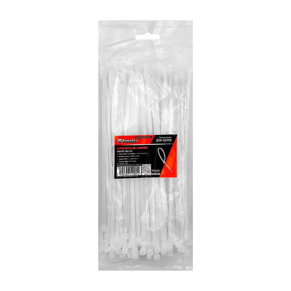 Cinchos blancos fumetax de 20cm y 3.5mm de plástico / sw-32110