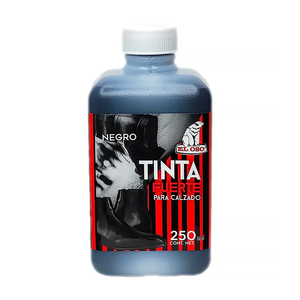 Bote de tinta para zapatos de 250ml en color negro / tinta fuerte para calzado / 080455 / 8045a