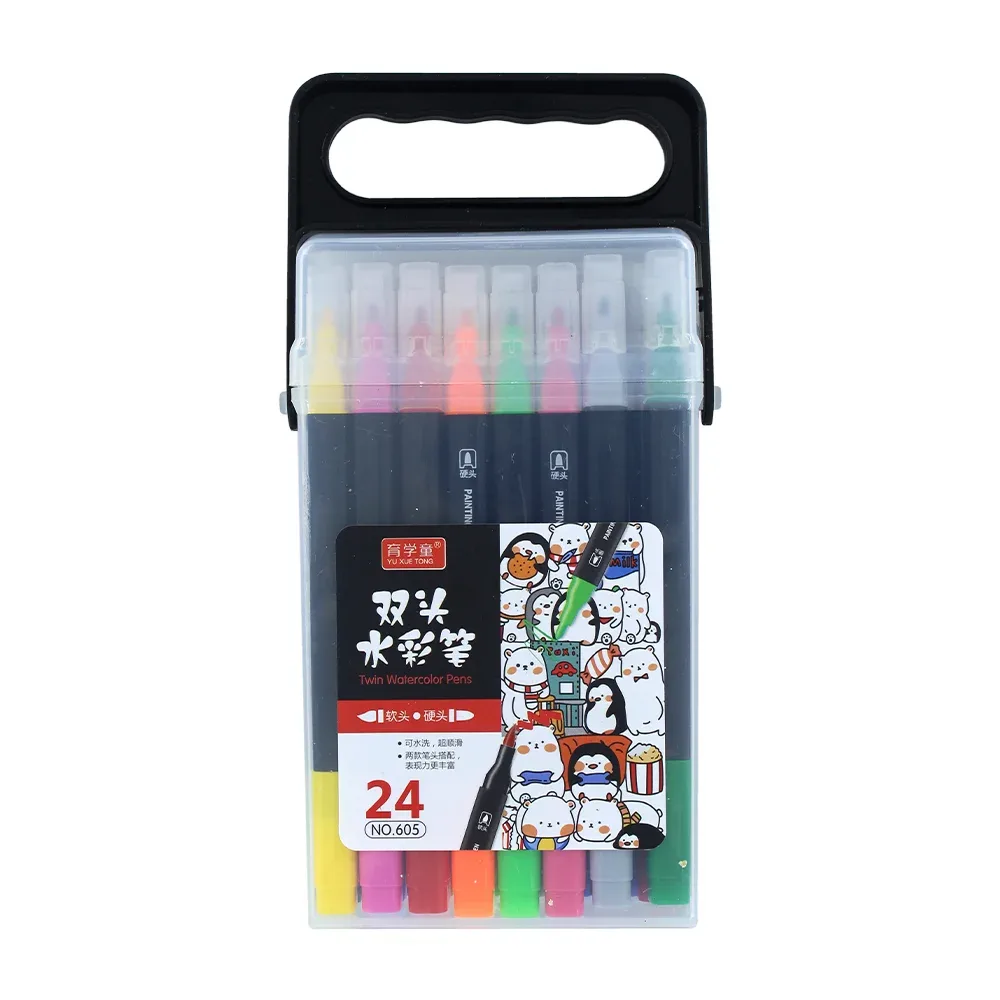 Estuche con 24 plumones dobles de colores para hacer lettering / c-9852-54