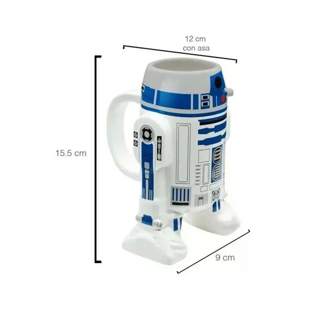 Taza de cerámica 3d con diseño de r2d2 star wars / 1555-3042
