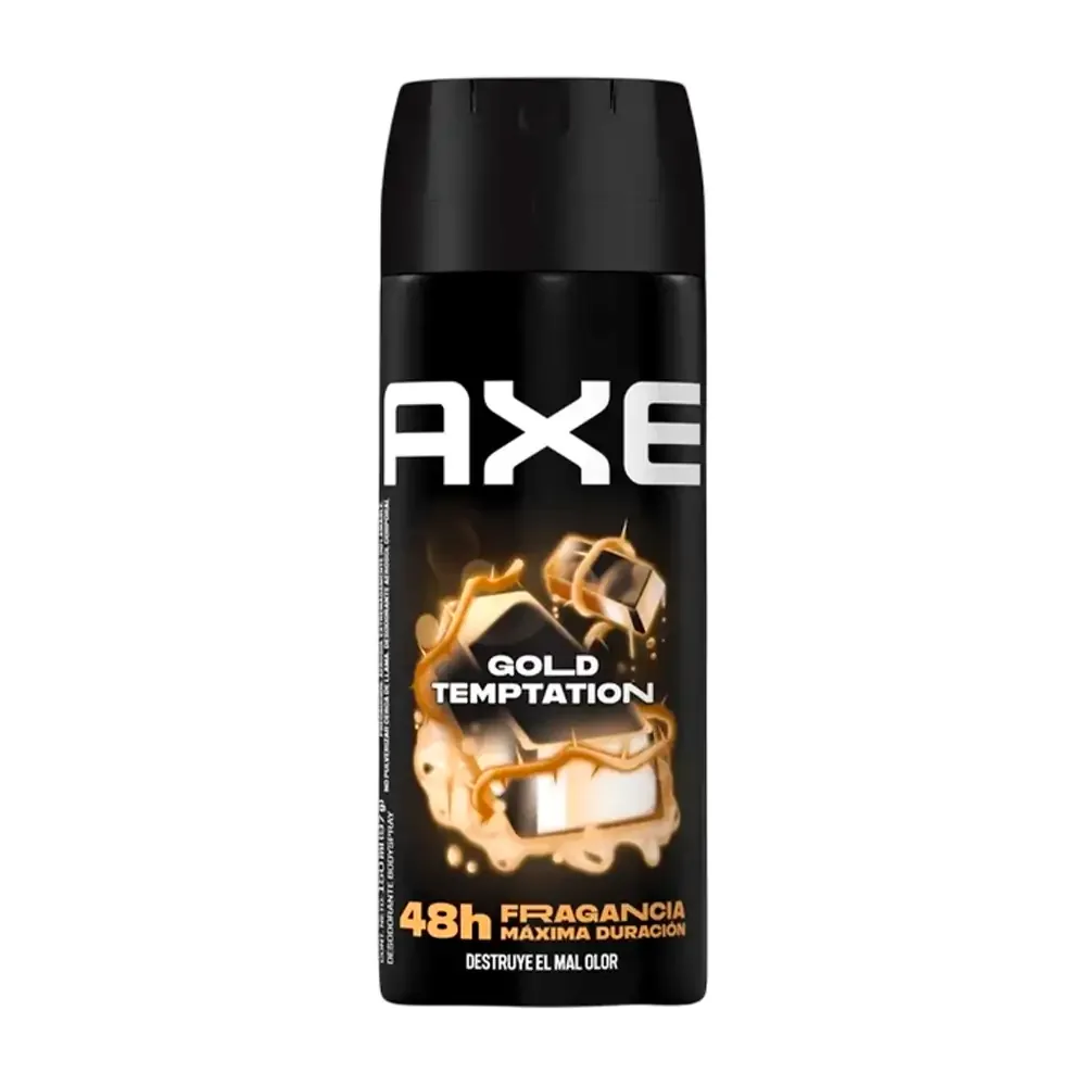 1pz Desodorante axe en aerosol, aroma gold temptation, 150ml