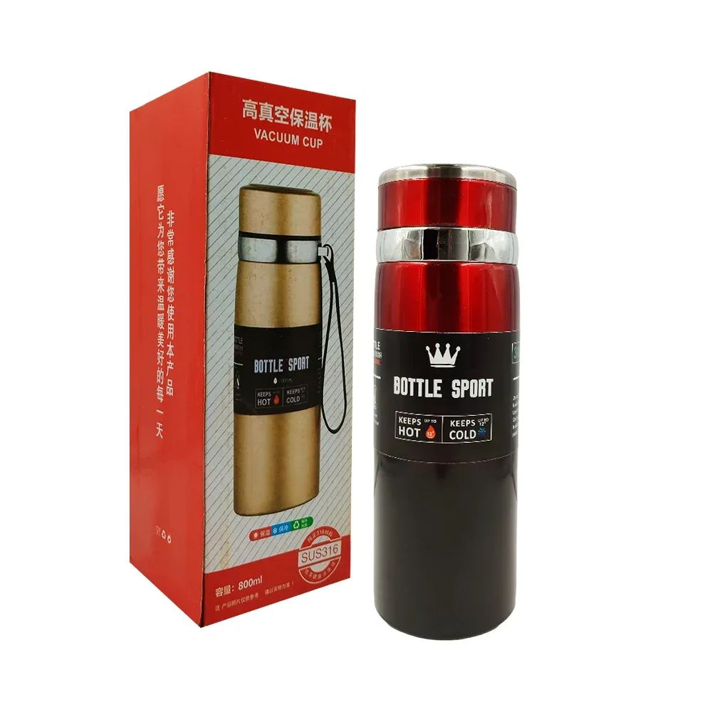 Termo de acero inoxidable liso con capacidad 800ml, variedad de colores / vacuum cup / sus316