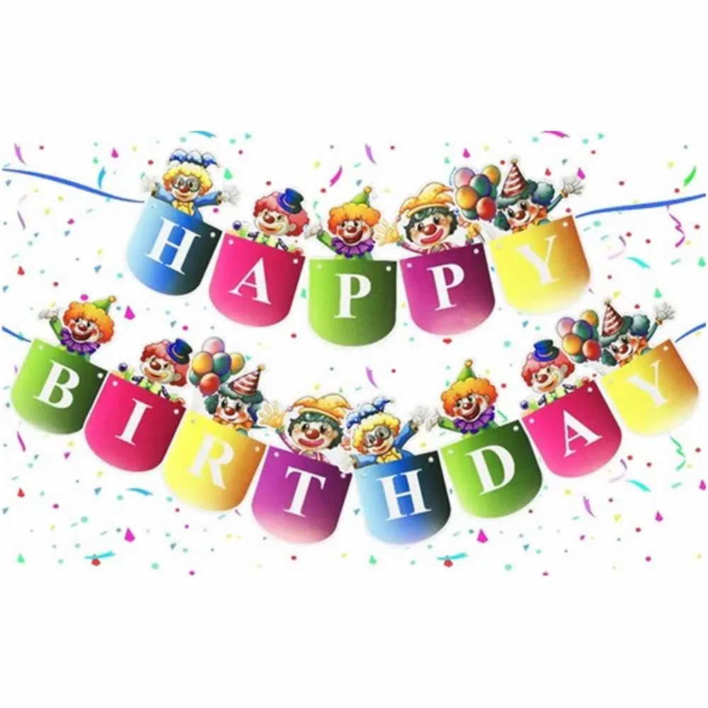 Banderin happy birthday payasos a-373 / pl-095