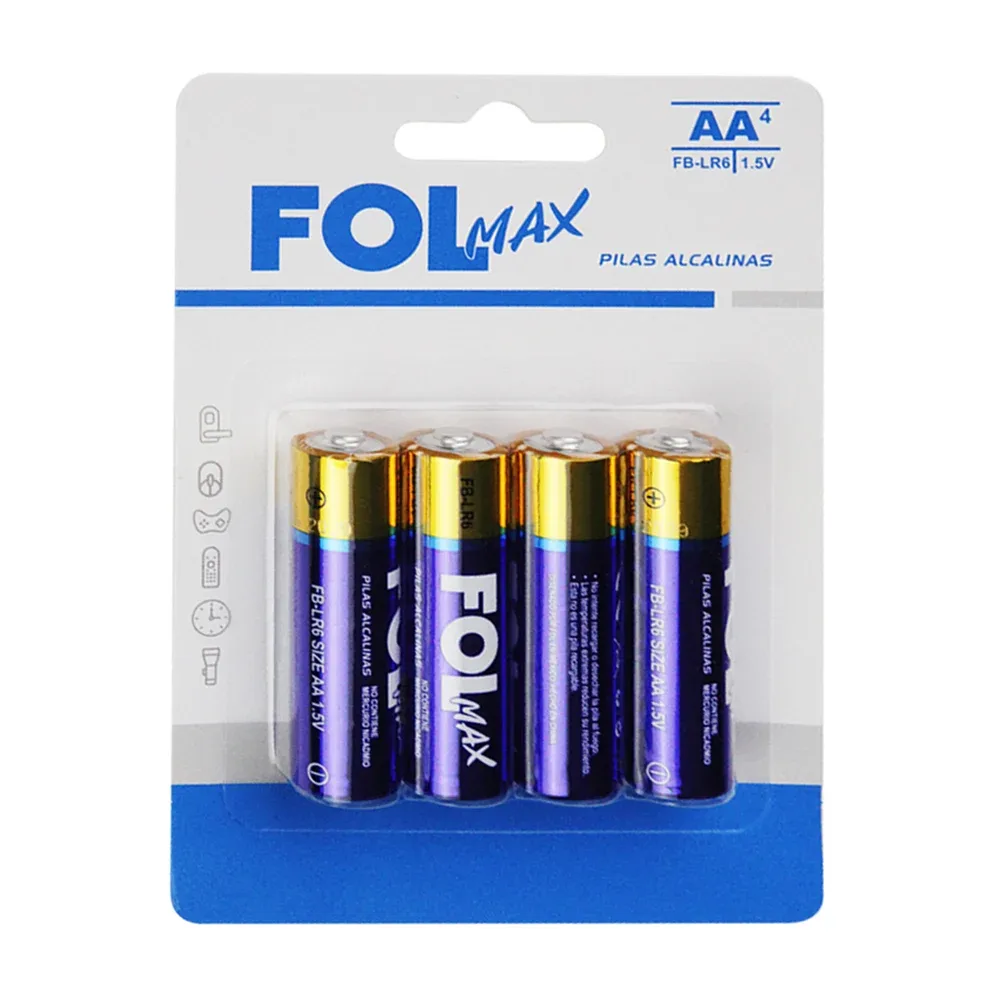 Blíster con 4 pilas fol alcalinas doble a / fb-lr6 / fol max / pilas alcalinas