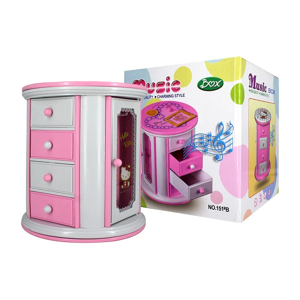 Caja musical alhajero con 6 compartimentos para organizar joyas, variedad de modelos / 151#