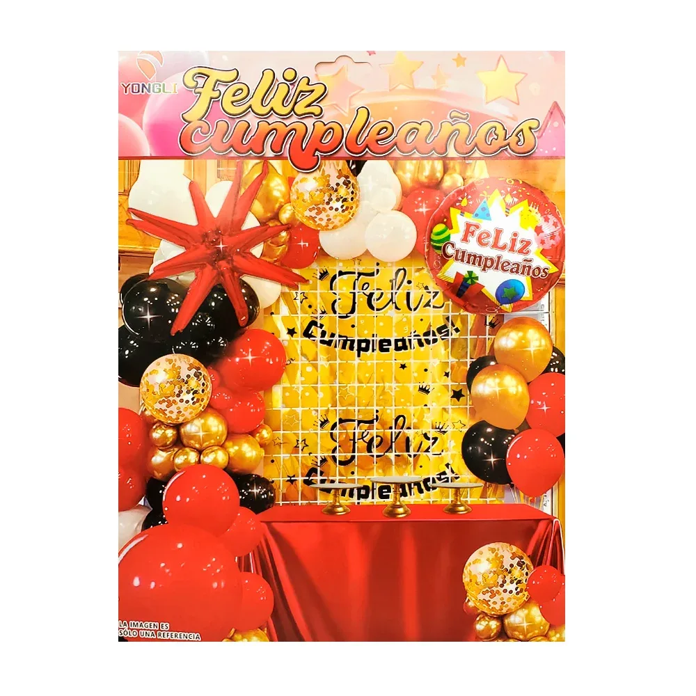 Kit decorativo de fiesta con 40 pcs y globos multicolor metálicos / ygli-92879