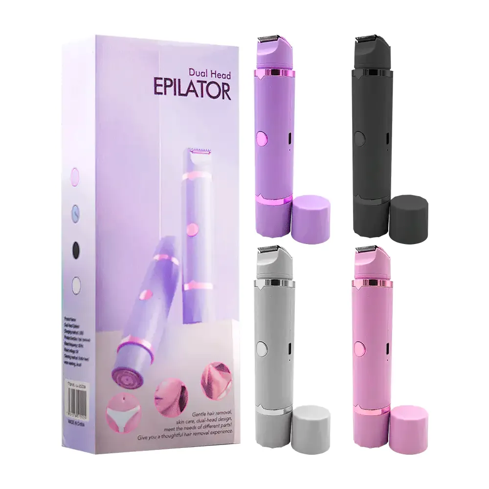 Máquina depiladora recargable de doble cabeza para zonas sensibles, variedad