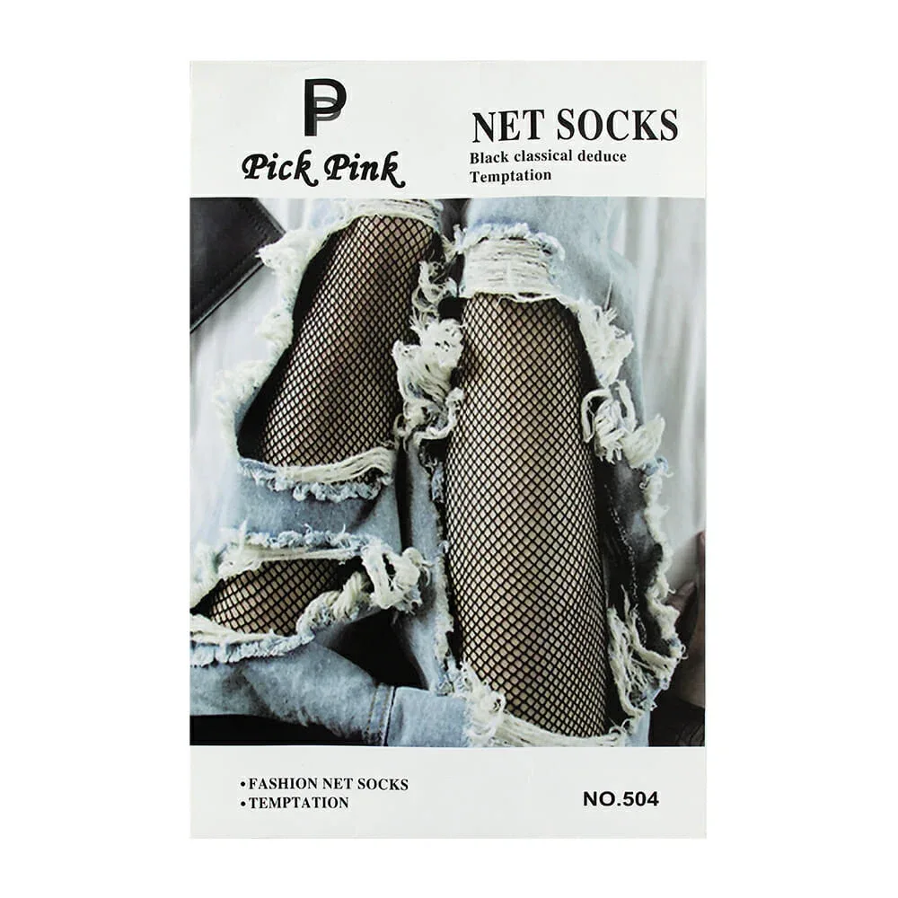 Pantimedias negras pick pink tipo red de separación pequeña / 504