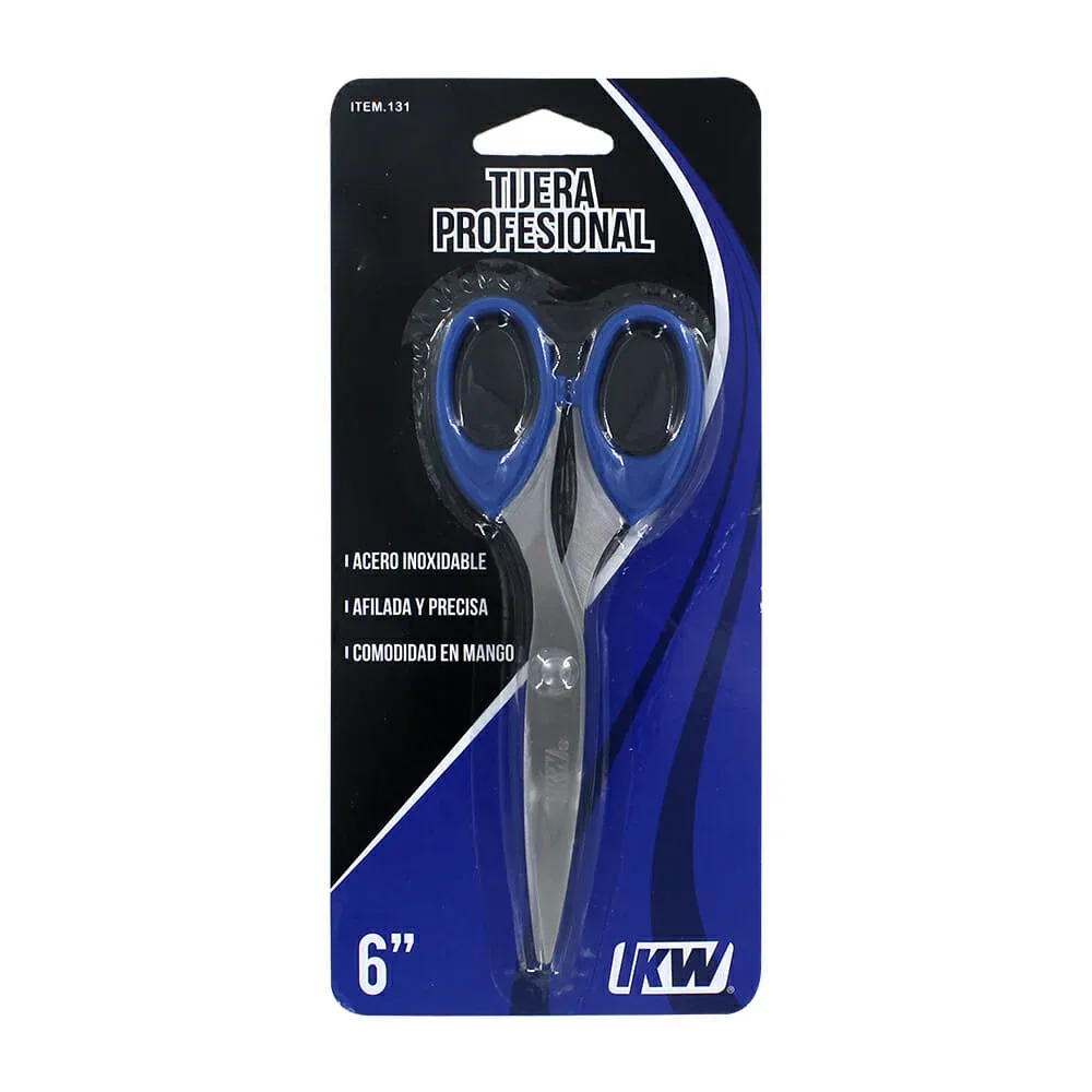 Tijeras metálicas profesionales ikw de 6 pulgadas con mango de plástico, variedad de colores / 131