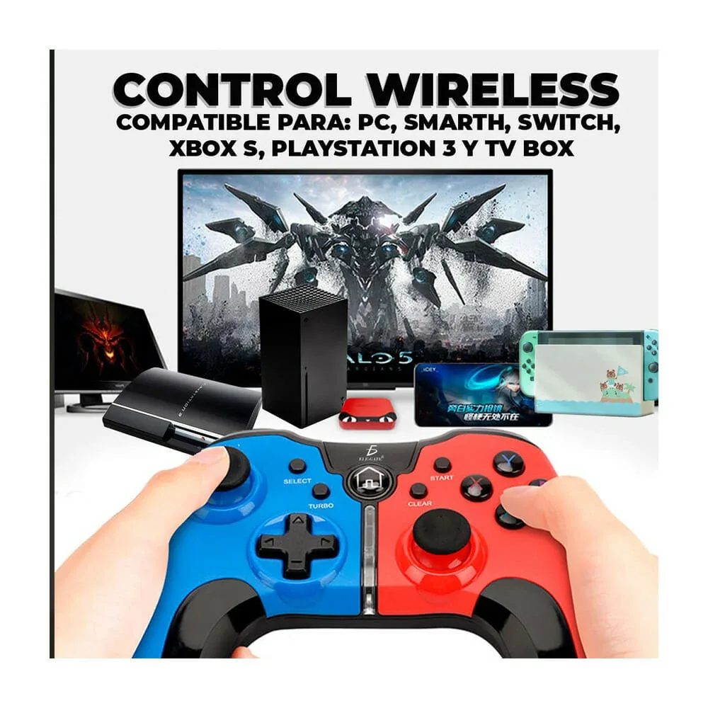 Joystick control inalámbrico wireless ele-gate compatible con pc, xbox y playstation / gm.bt.c20