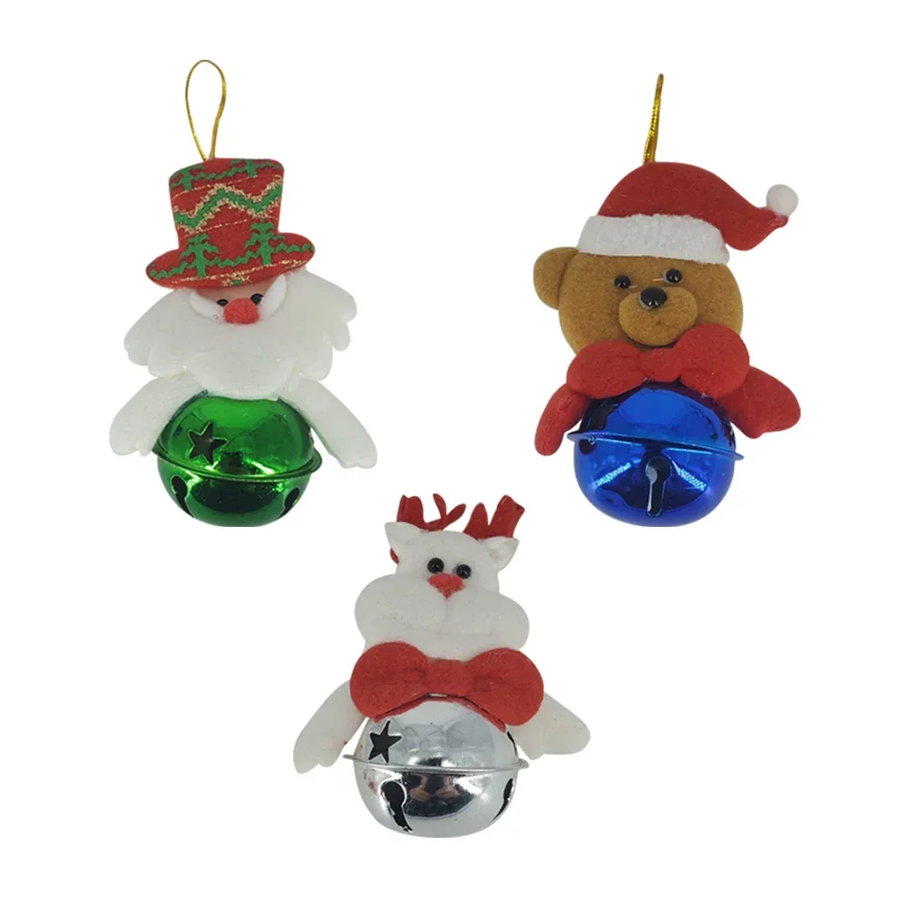 Cascabel grande, con adorno navideño, diseño de esfera - colgante, de reno, oso o santa claus, variedad de colores / 32-63