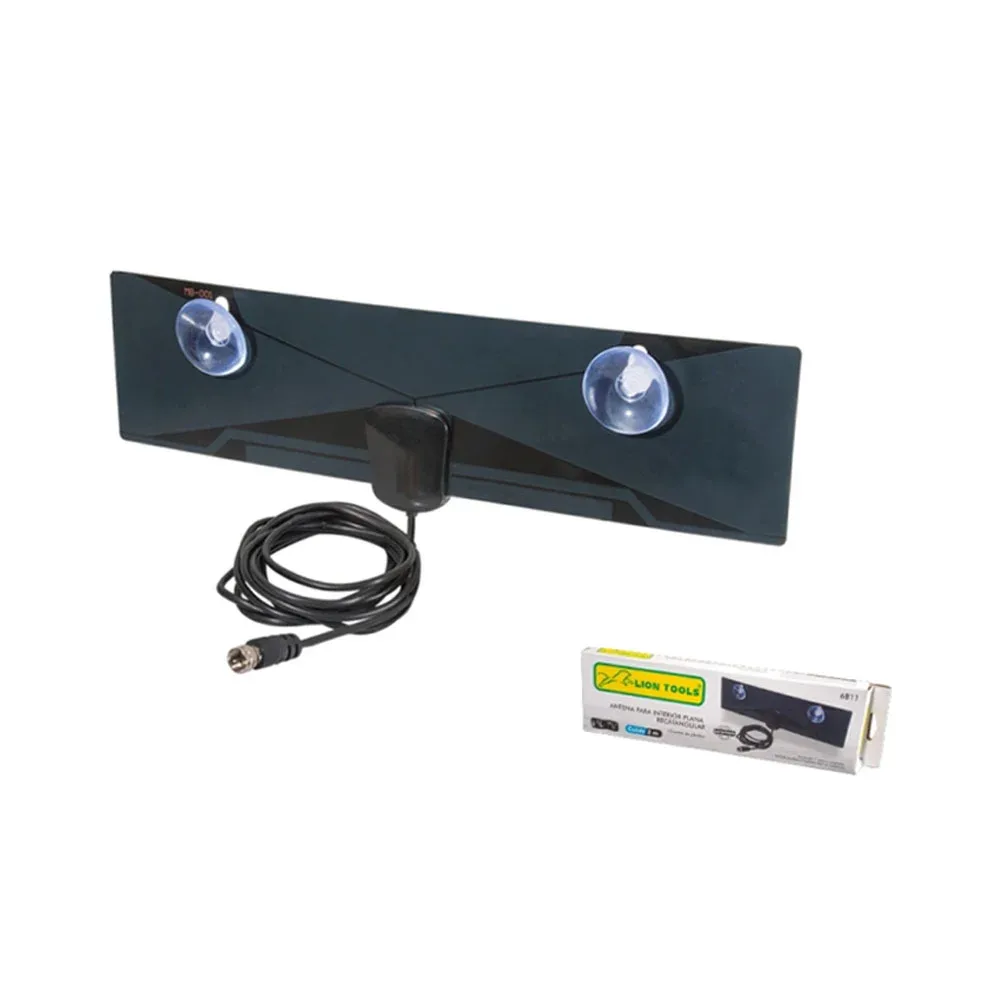 Antena plana rectangular lion tools para interior con ventosas y cable de 3m / 6811