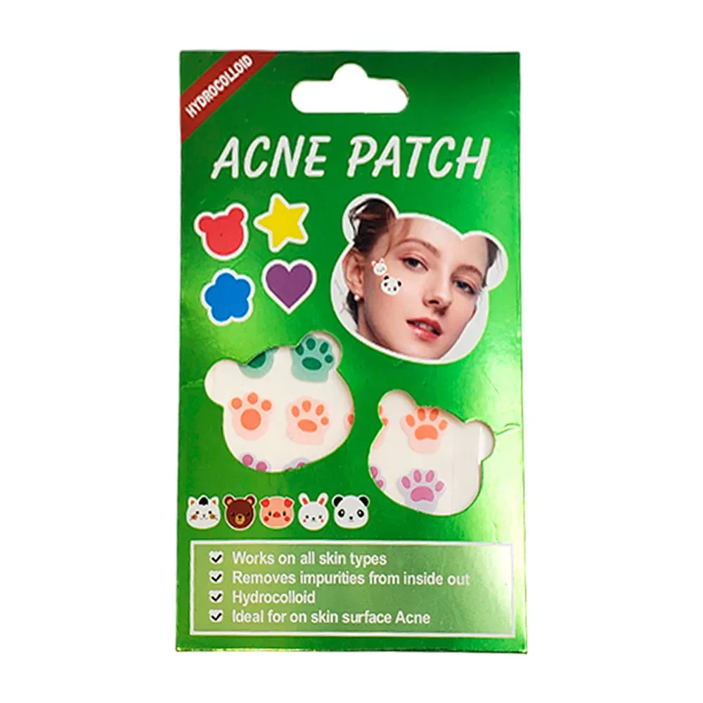 Paquete con 24 parches pegatinas faciales para acné en forma de garrita / 702003
