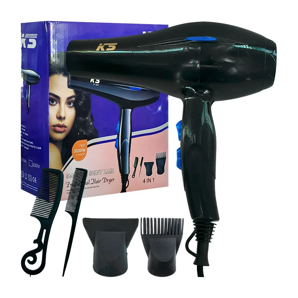 Secadora de cabello, 3000w con 2 cabezales y 2 peines, temperatura constante