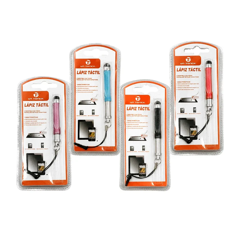 Lápiz táctil metálico compacto compatible con dispositivos varios, color surtido