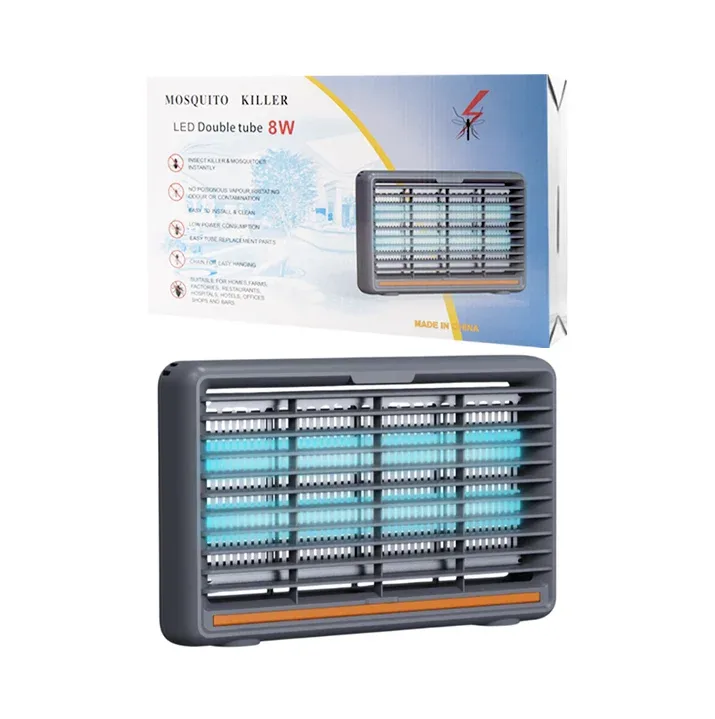 Lámpara - rejilla de plástico mata mosquitos eléctrico pequeño de doble tubo, 8w / 208-8w / mosquito killer / led double tube 8w