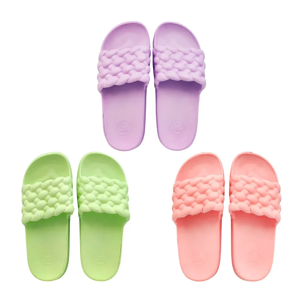 Par de sandalias / chanclas de metedera con relieve tipo trenza, varias tallas