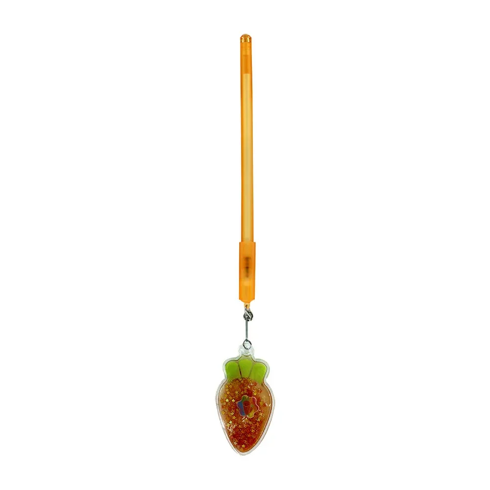 1pza Pluma de gel con llavero en forma de zanahoria hz-17-1