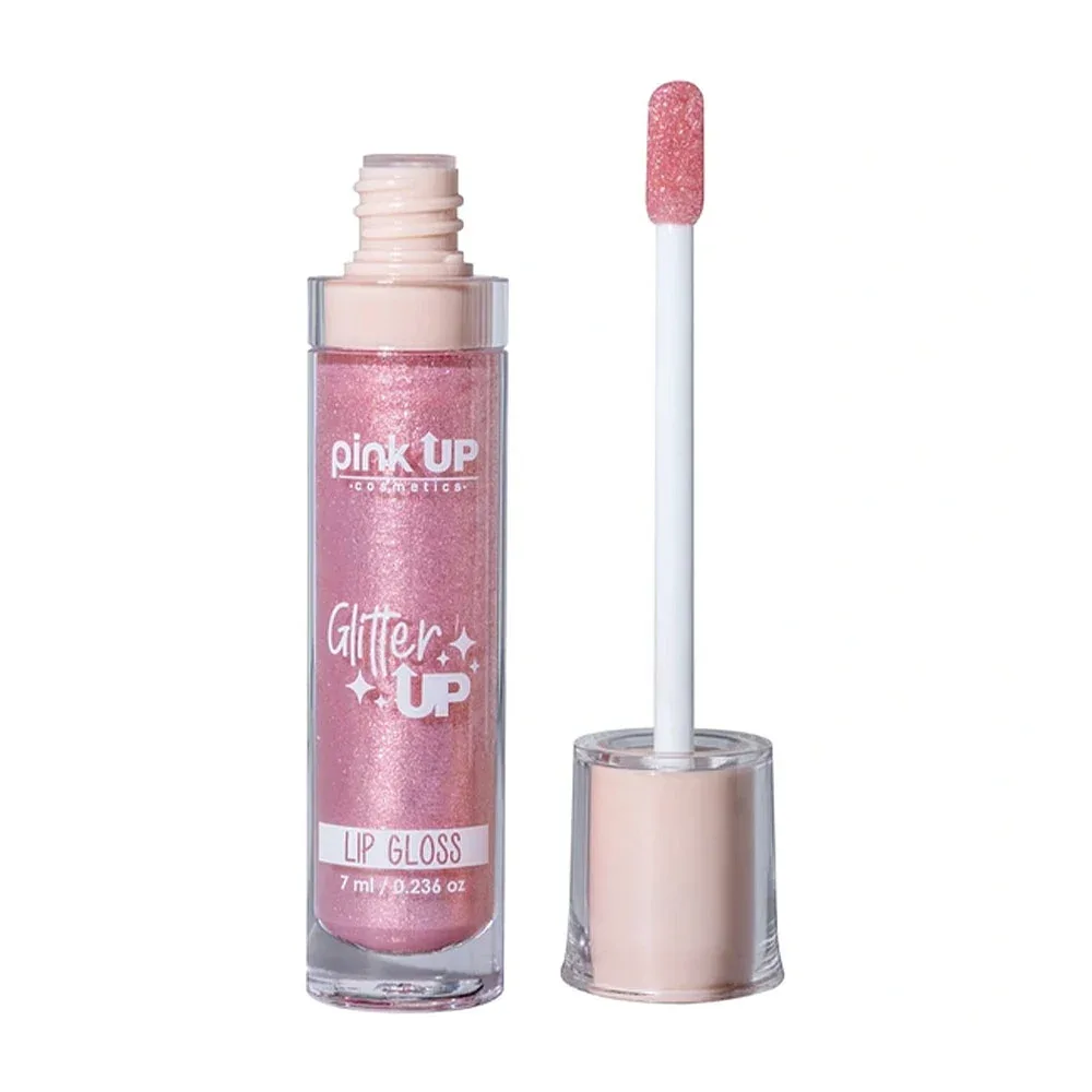 Lip gloss / brillo labial con glitter pink up en tono sparkle, 7ml / pkgu03