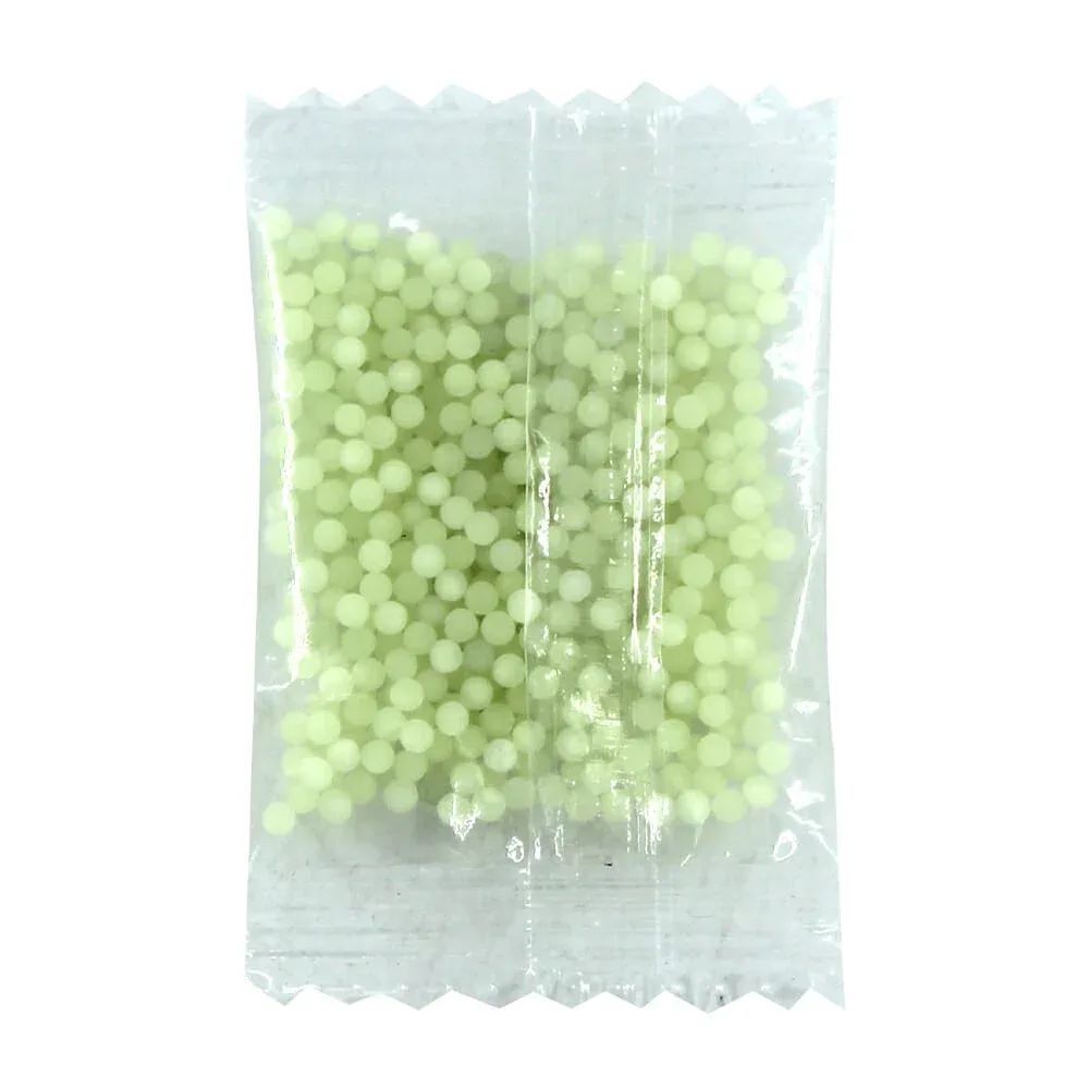 1pza Sobre bolsita transparente con bolitas de hidrogel 7-8mm color verde fluorescente / yg7-8mm