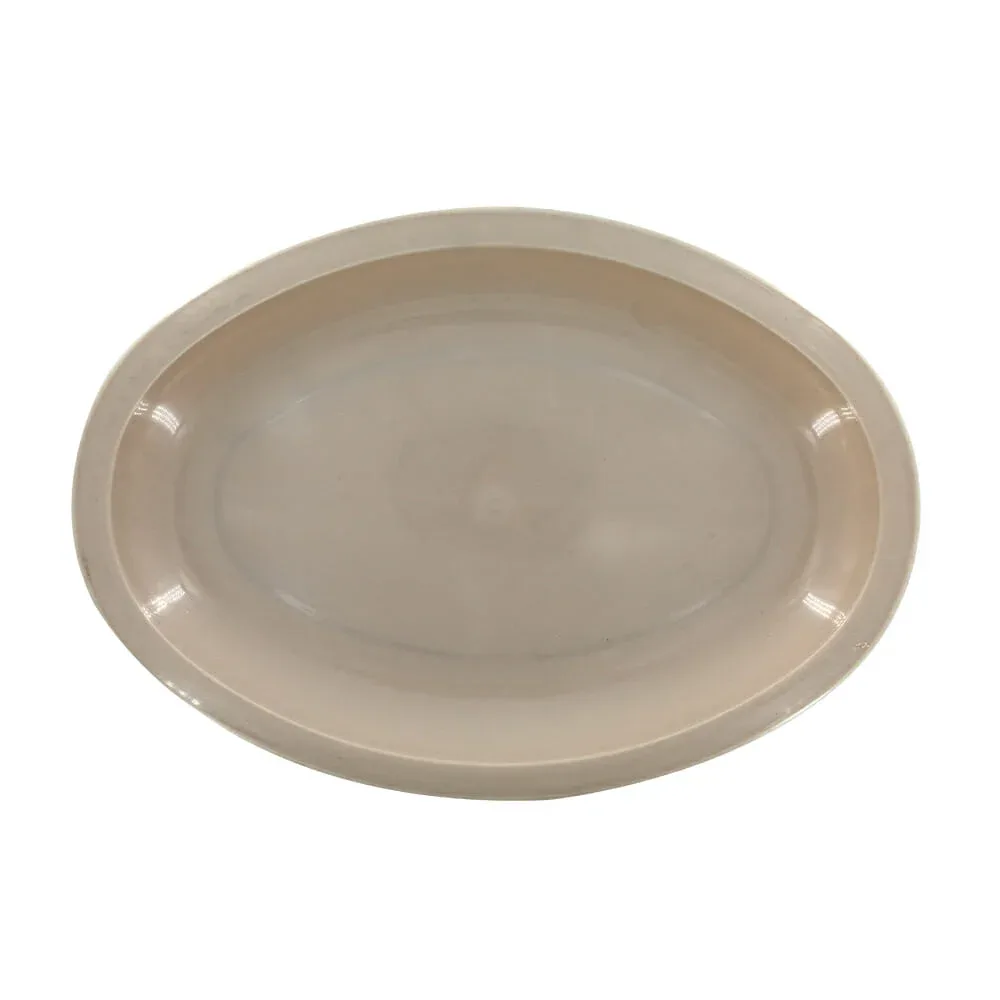 1pza Plato tampiqueño ovala de plástico color beige / 4941