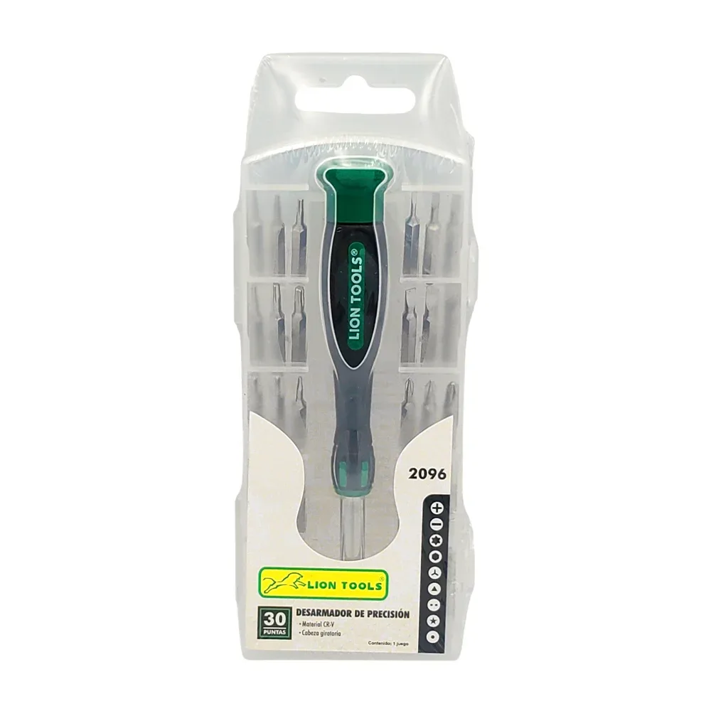 Estuche con desarmador lion tools de precisión y 30 puntas intercambiables / 2096