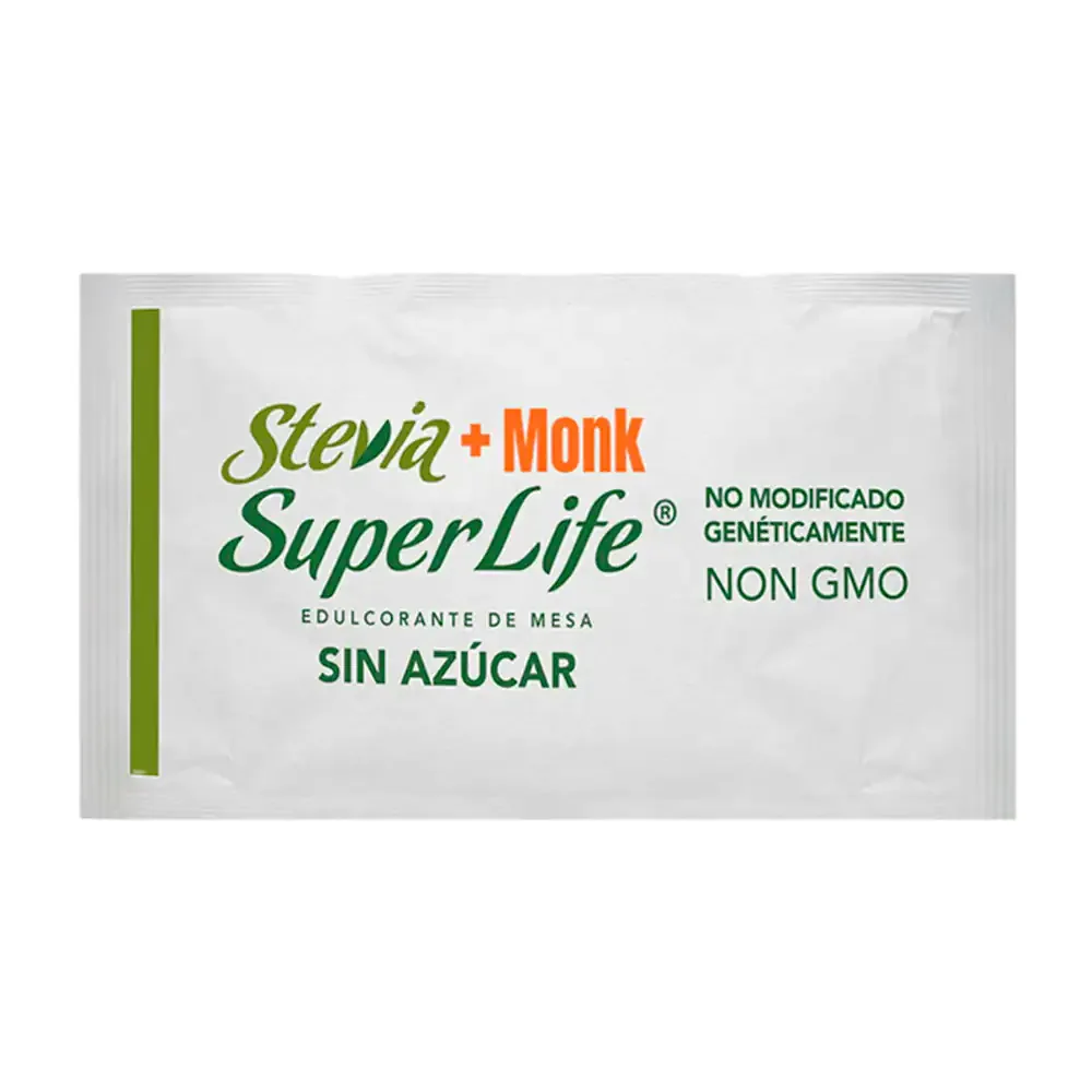 1pza Sobre stevia + monk super life edulcorante sin azúcar de 1g