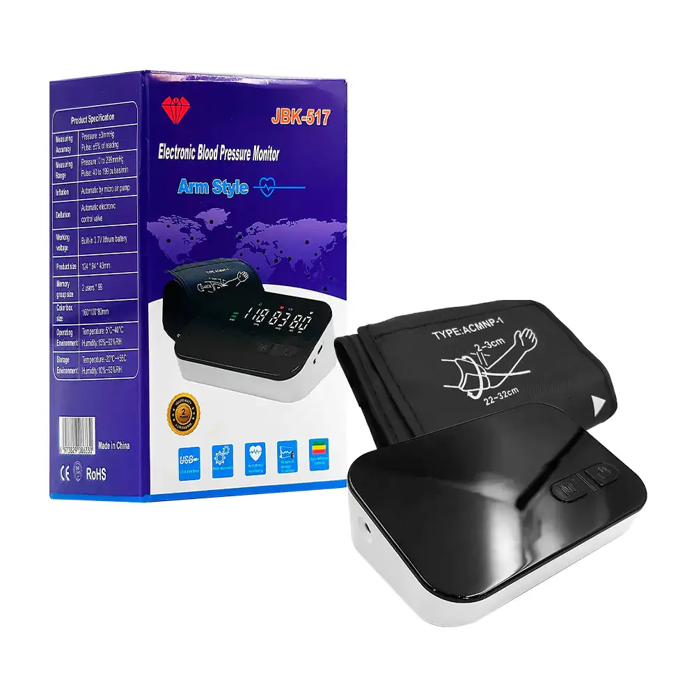 Baumanómetro medidor de presión arterial, recargable con pantalla digital / jbk-517e