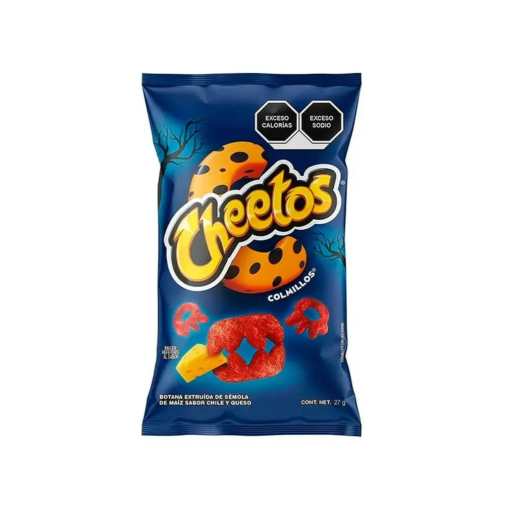 1pz Bolsa de cheetos colmillos horneados sabor chile y queso, 27g / 044184
