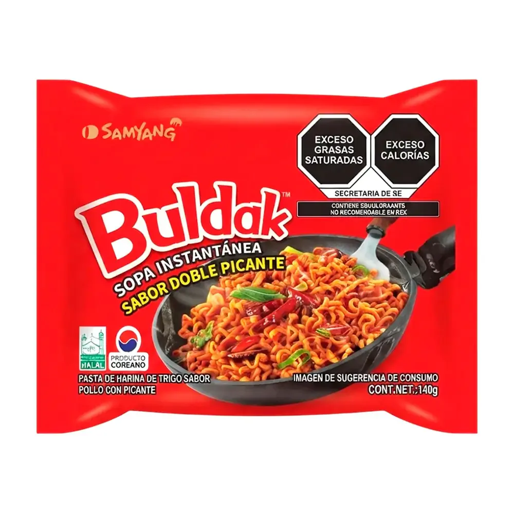 Sopa instantánea buldak con sabor doble picante, 140g / 113428
