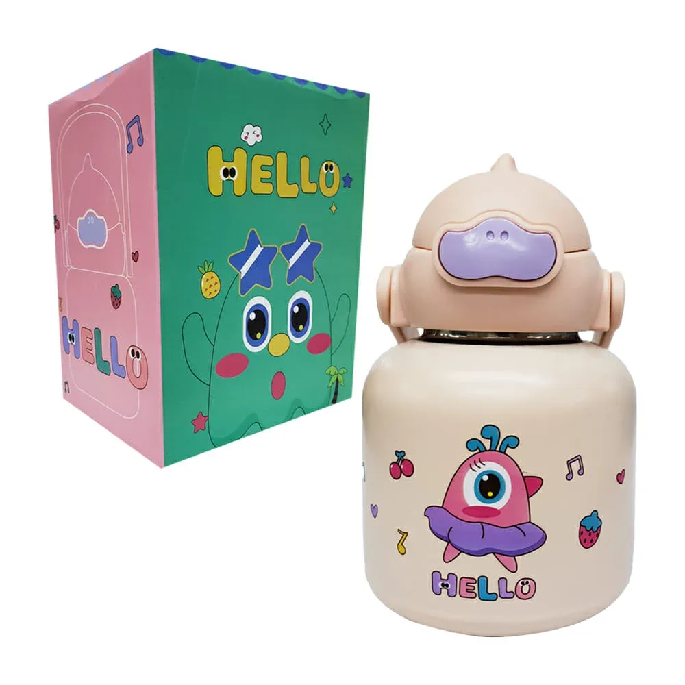 Termo metálico con diseño de patito con agarradera de plástico, varios diseños / yx-4203