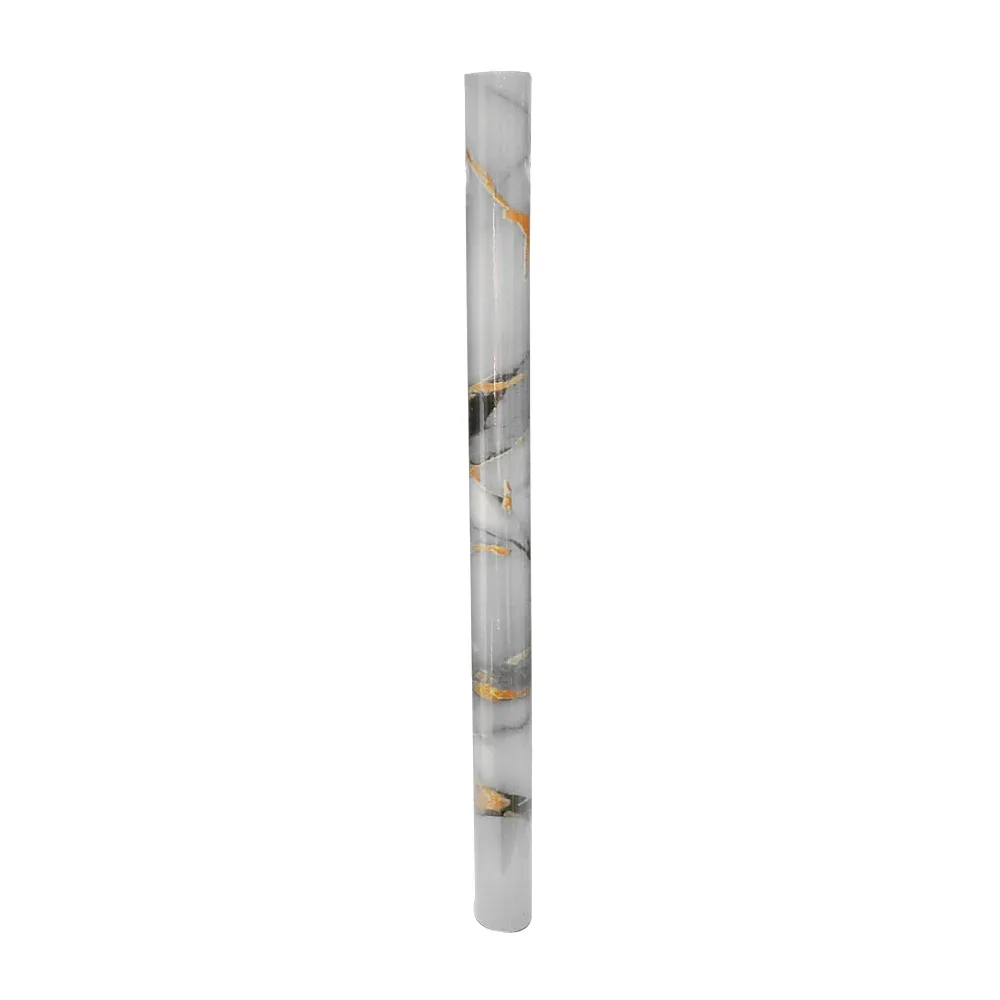 Rollo de papel tapiz con diseño marmoleado gris con tono dorado y 60cm de ancho