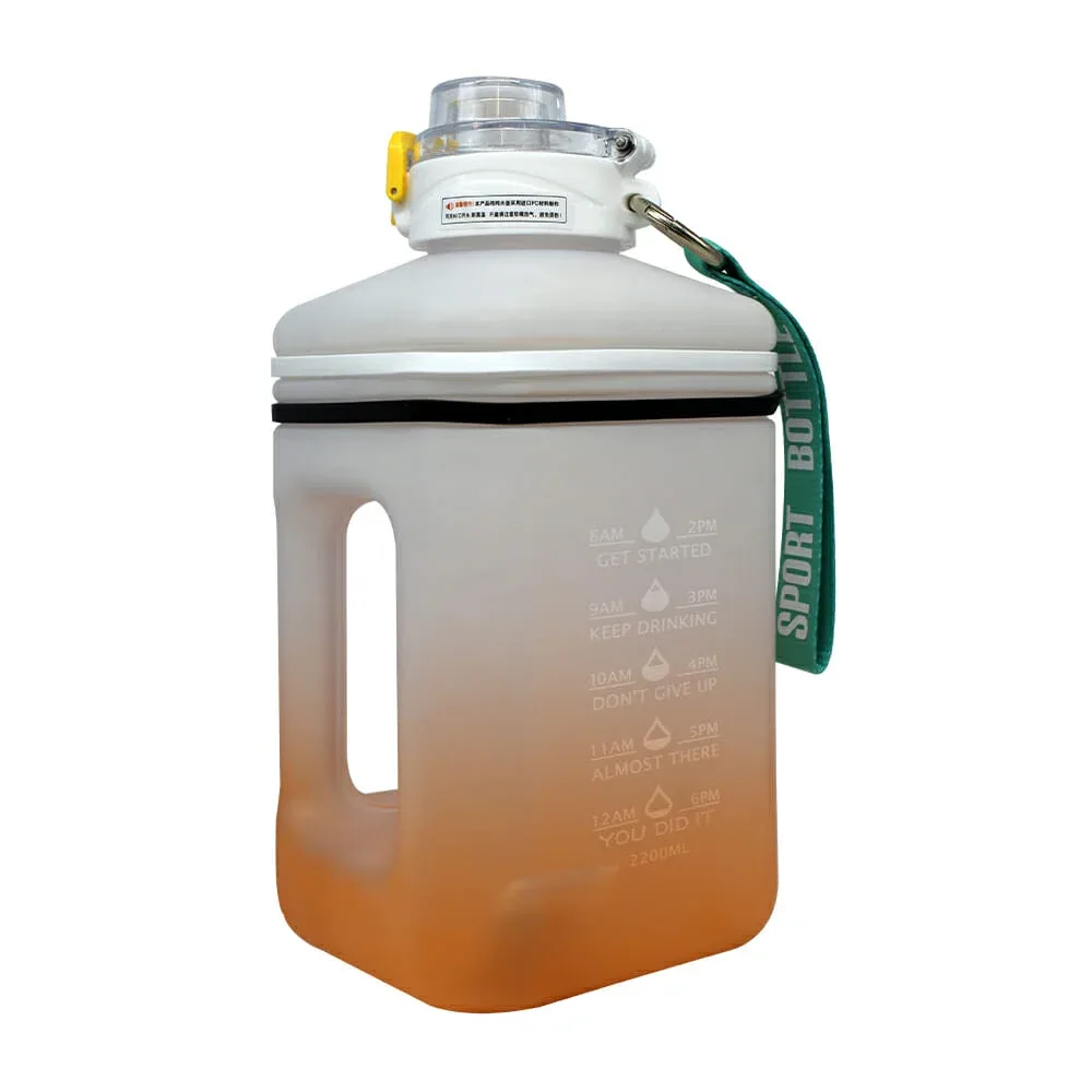 Botella motivacional con diseño cuadrado para agua 2.200l / 1681775 / zj-249