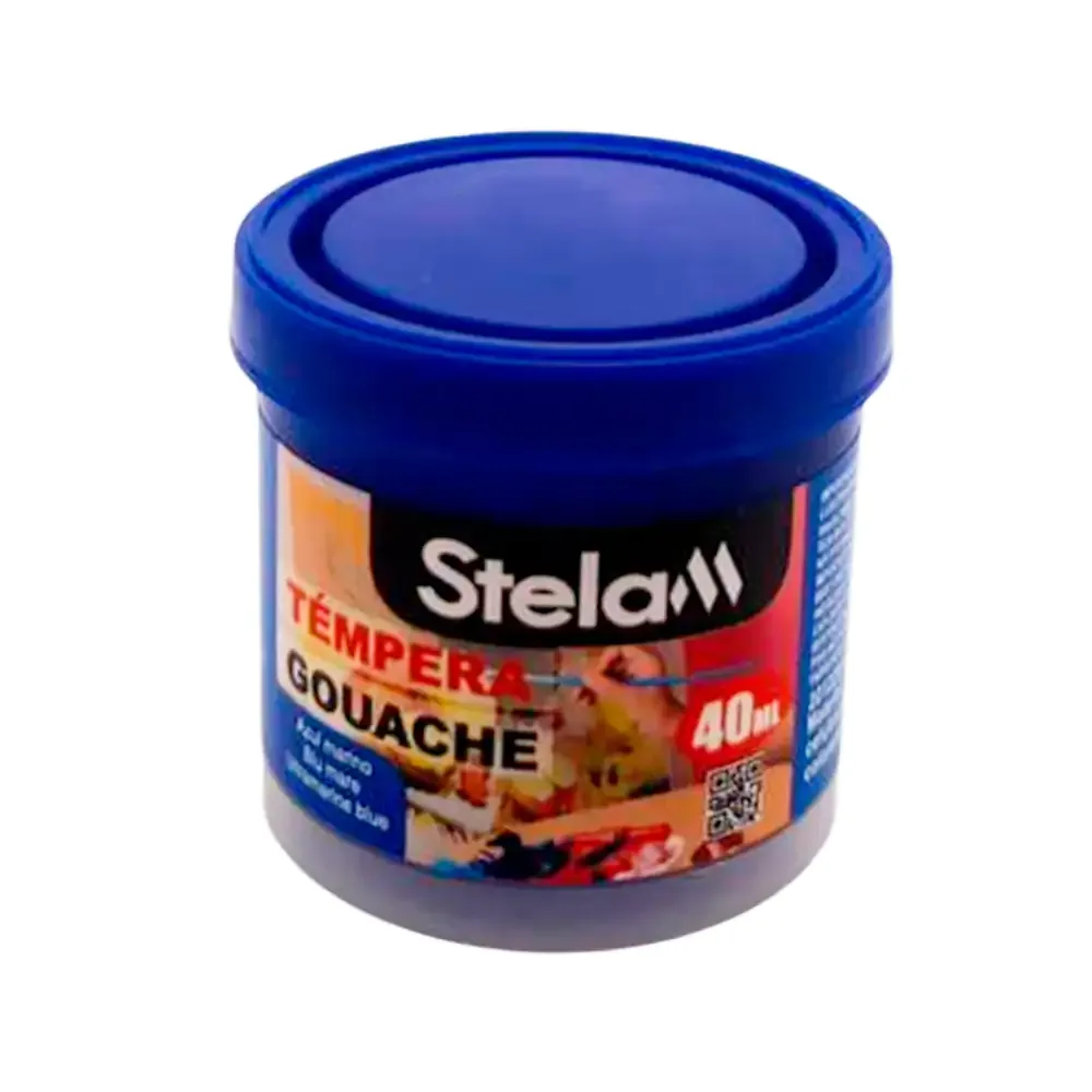 Mini bote de pintura témpera color azul marino de 40ml para uso escolar