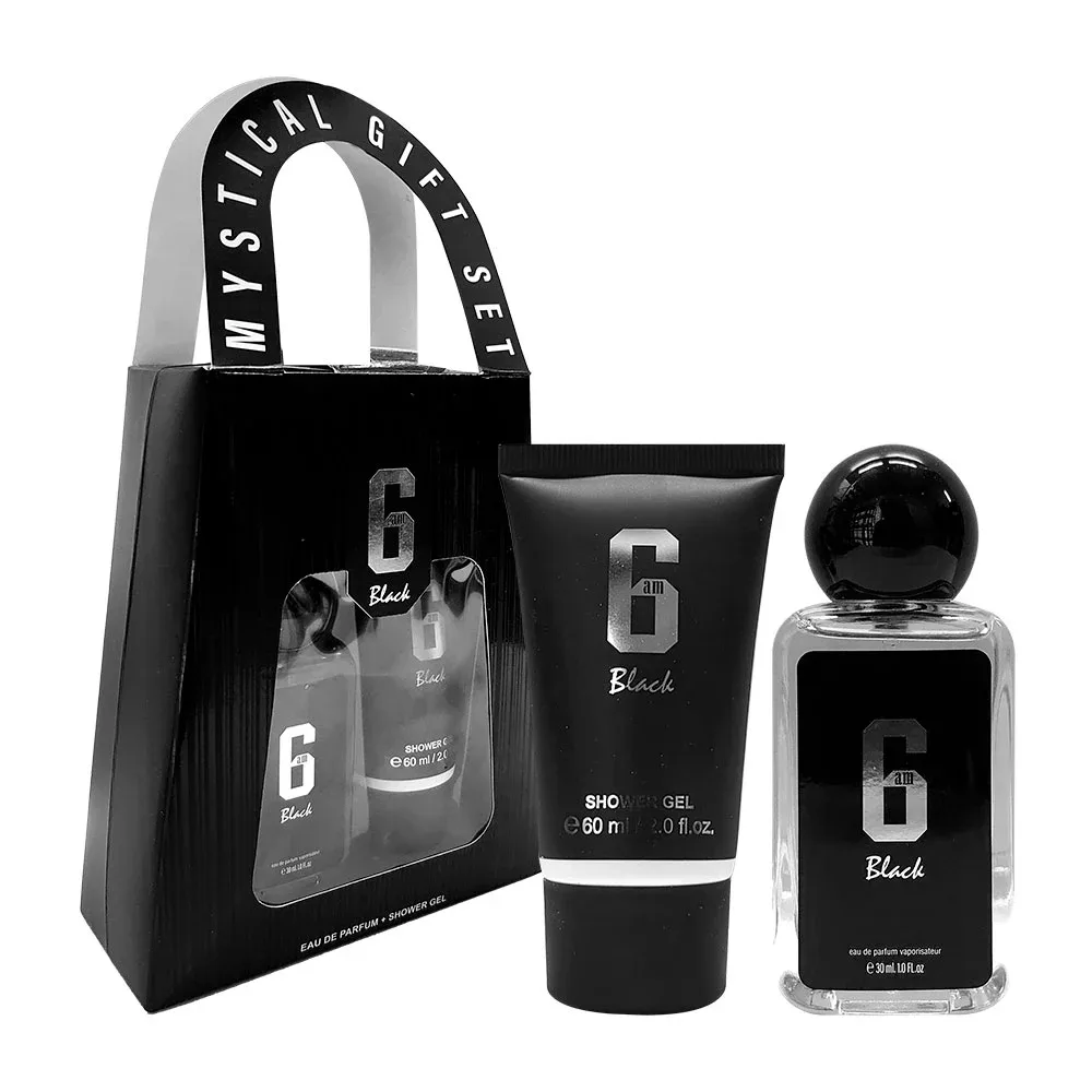 Kit 6am black mystical con perfume de 30ml y gel de baño de 60ml para hombre