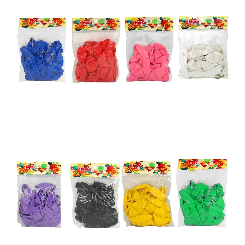 Paquete con 25 globos de latex de 10 pulgadas, variedad de colores / f4839