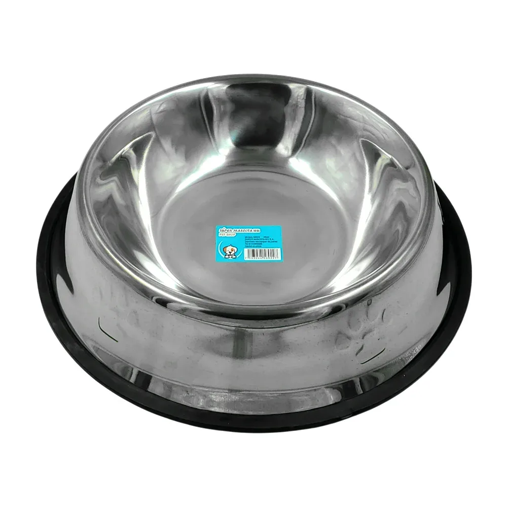 Plato tazón metálico antideslizante, 26cm / 56922 / plato acero inoxidable