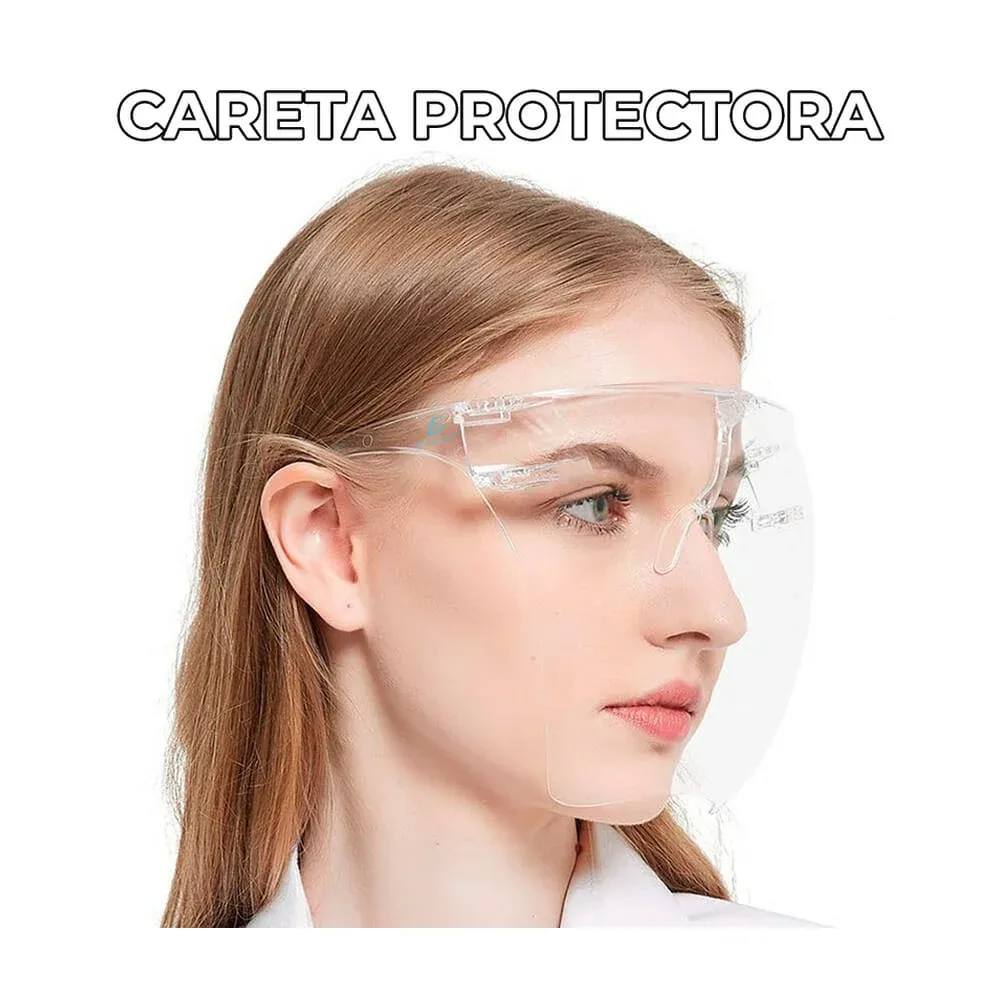 1pza Careta rígida transparente para protección facial / face shield