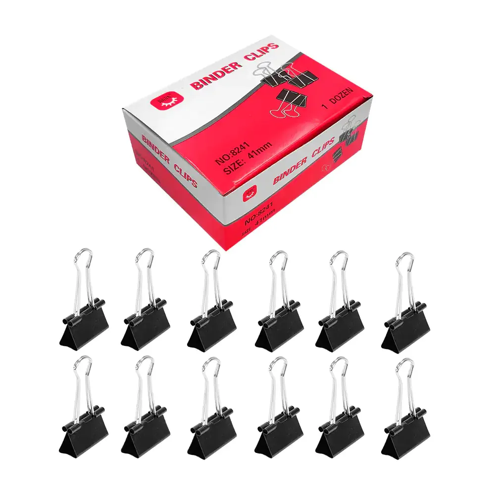 Caja con 12 pinzas clips sujetadores 41mm / dl0002 / b8628 / 8241