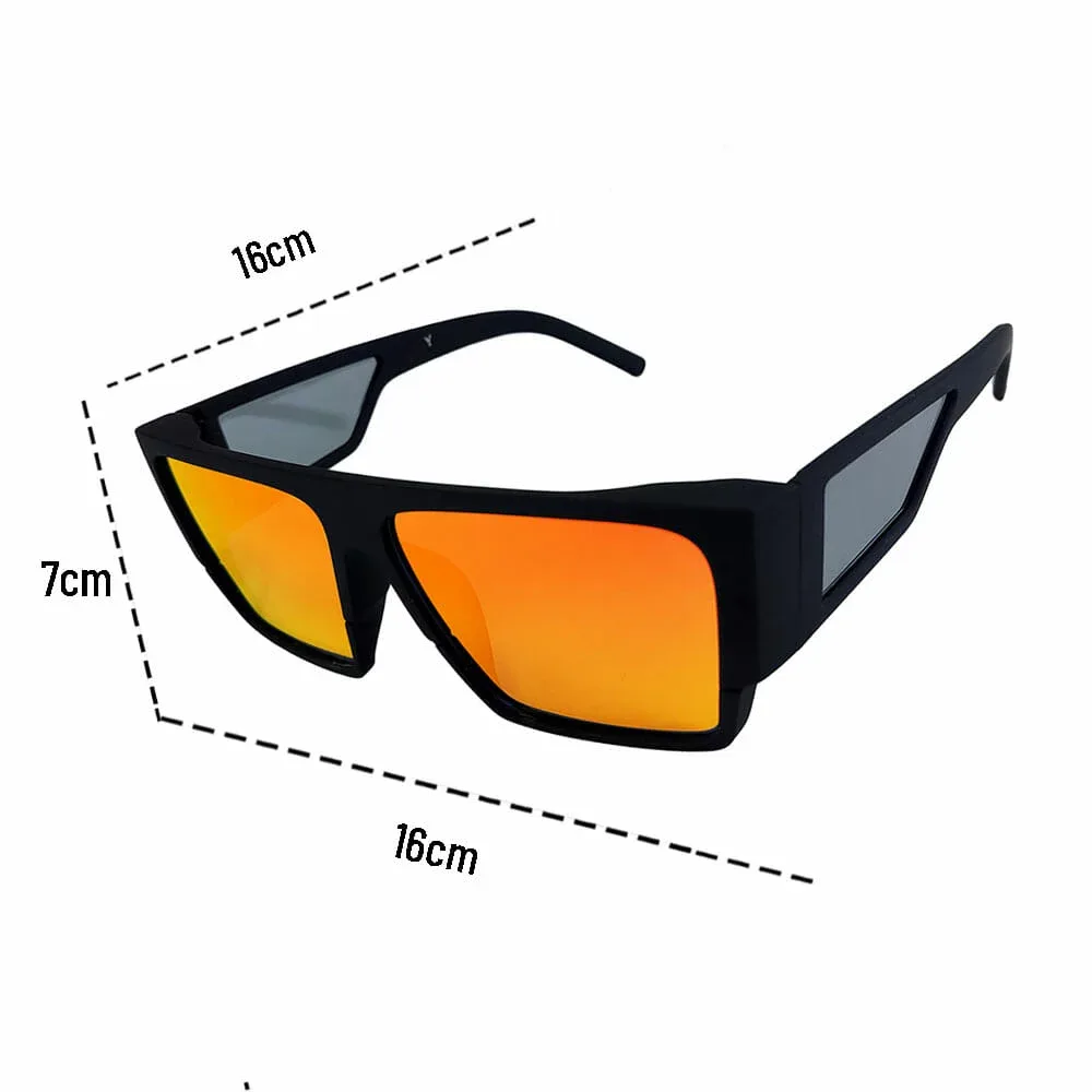 1pza Gafas de sol con varillas rectangulares y micas tornasol / 3195