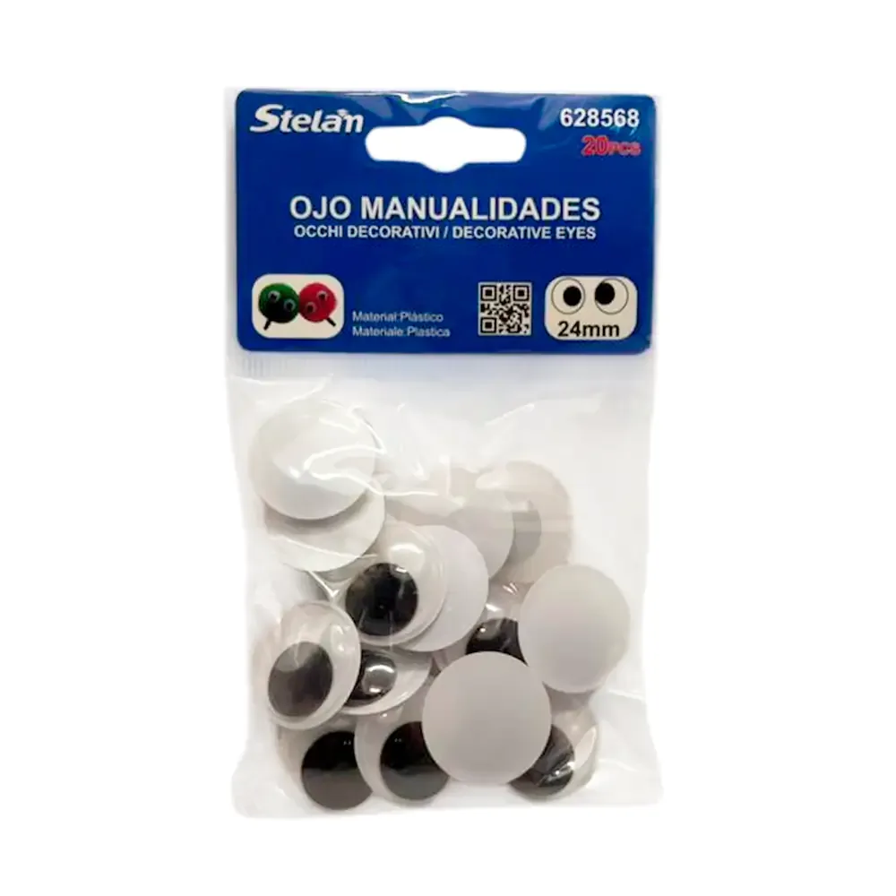 Paquete stelam con 20 ojos móviles decorativos de 24mm para manualidades