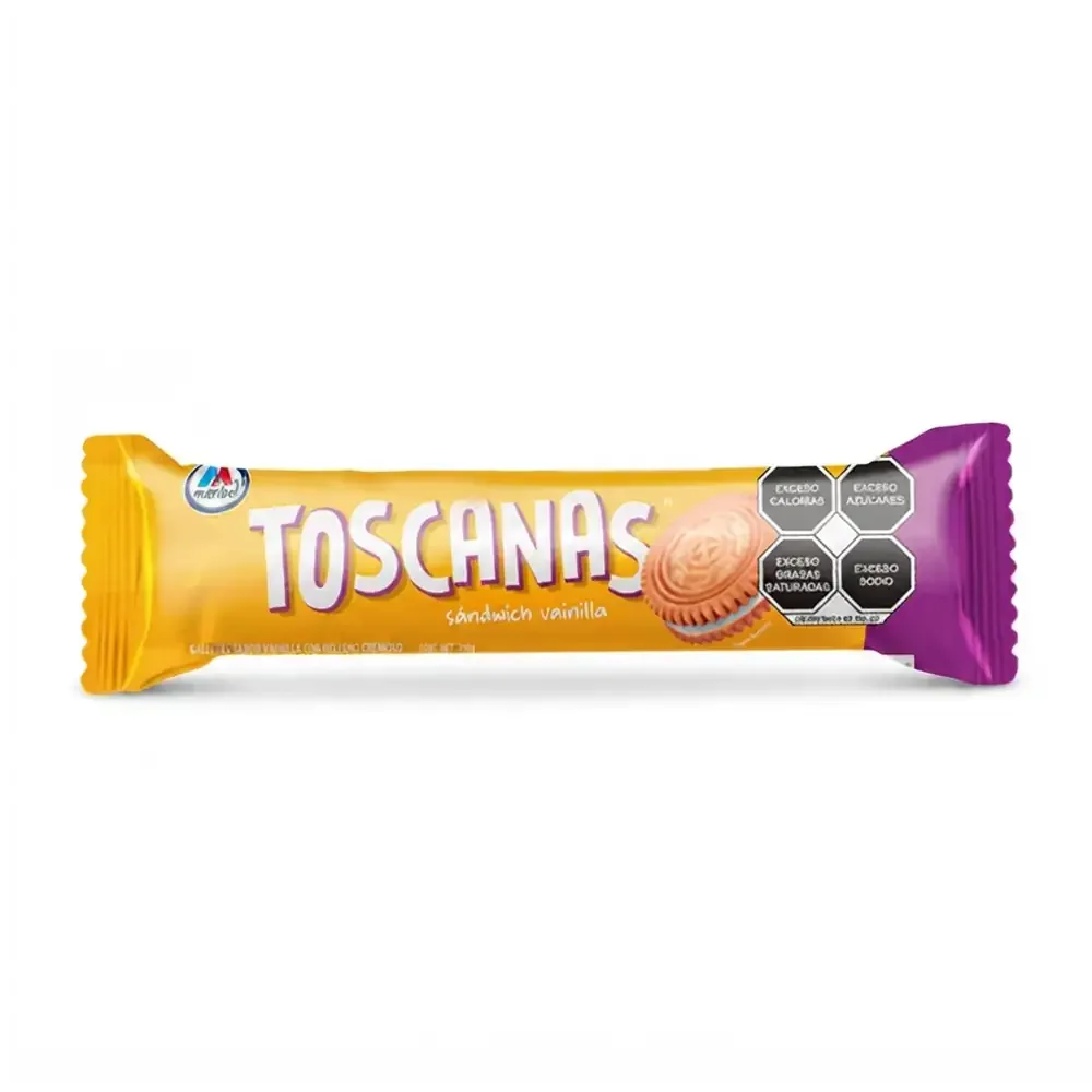 Paquete de galletas toscanas rellenas sabor vainilla, 200g / toscanas
