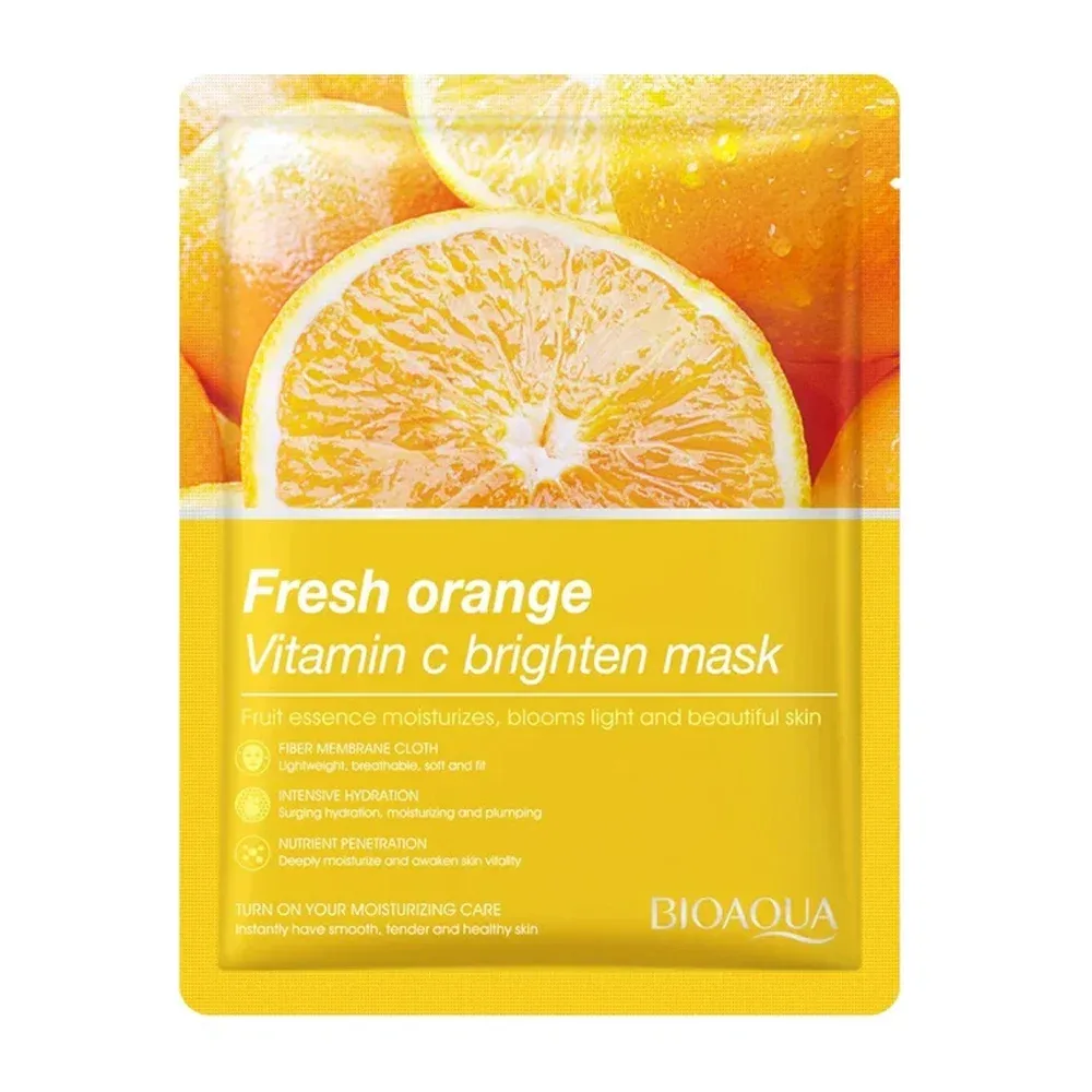 1pza Mascarilla facial hidratante con extracto de vitamina c y naranja 25g / bioaqua / fresh orange