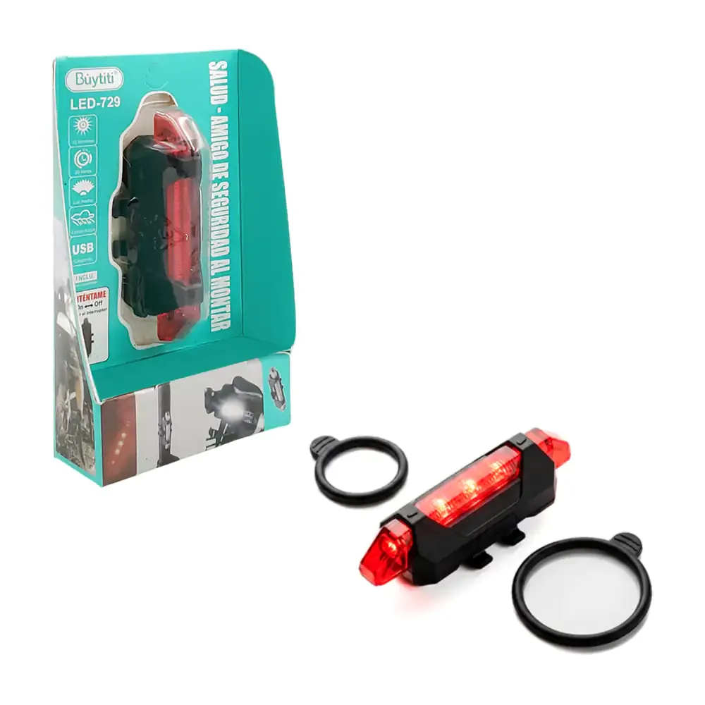 Lámpara de seguridad resistente al agua para bicicleta con 4 modos de luz
