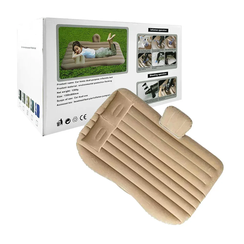 Colchoneta inflable con bomba de aire y 3 almohadillas, 1350x800mm / car dual-use / 17058