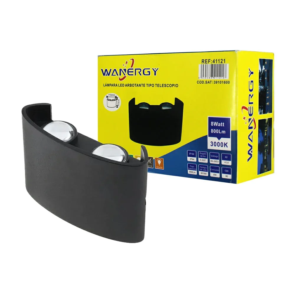Lámpara led arbotante tipo telescopio wanergy con consumo de 8 watts / 41121