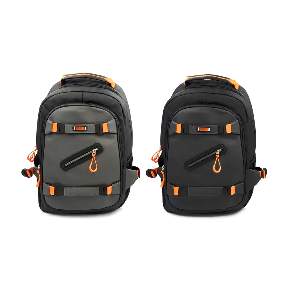 Mochila cei tipo piel de 3 compartimientos y 2 bolsas laterales